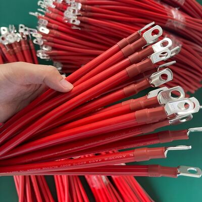 2AWG to 10AWG Battery Connection Cable with Silicone Insulation and M6 M8 M10 Terminals for Automotive Solar RV Car